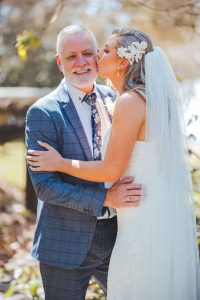 Zoe and Deon with their family and friends at their intimate micro wedding at Maison La Plage, Noosa.