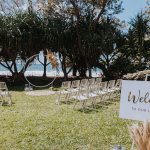 Zoe and deon noosa wedding circle white arbour that is included in our oceanic dream package 