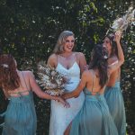 Zoe and Deon with their family and friends at their intimate micro wedding at Maison La Plage, Noosa.